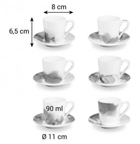 Набор кофейных пар 90 мл 6 шт для эспрессо  Tescoma "myCOFFEE /Ametyst" / 288618