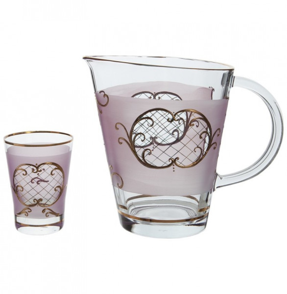 Набор для воды 7 предметов (кувшин + 6 стаканов по 250 мл) розовый  Nd Art &quot;Лепка&quot; / 169659