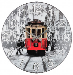 Часы настенные 35,5 см кварцевые круглые "Трамвай /GALAXY" / 234056