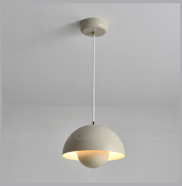 Подвесной светильник 1 рожковый  Cloyd &quot;ERMA-B&quot; / Ø37 см - серый / 346151