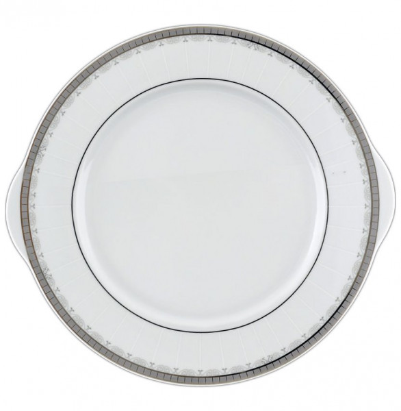 Пирожковая тарелка 27 см  Thun &quot;Опал /Платиновая лента&quot; / 056532