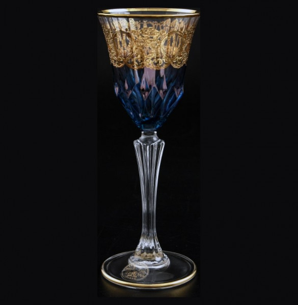 Рюмки для водки 6 шт  RCR Cristalleria Italiana SpA &quot;Timon /Адажио синий с золотом&quot; / 101099