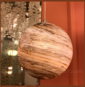 Подвесной светильник 1  рожковый  Cloyd "LAPETUS" / Ø15 см - хром - коричн. стекло / 345091