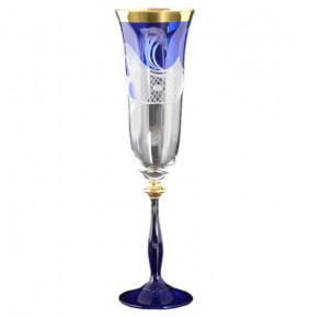 Бокалы для шампанского 190 мл 6 шт  Bohemia "Анжела /Синие" E-V / 108471