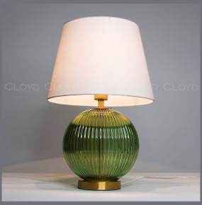 Настольная лампа 1 рожковая  Cloyd "ZUCCHINI" / выс. 54 см - латунь - зелен. стекло / 346464