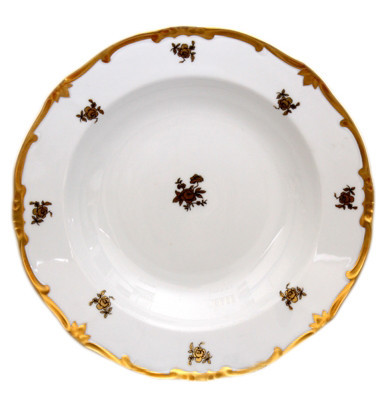 Набор тарелок 22 см 6 шт глубокие  Weimar Porzellan &quot;Роза золотая /золото&quot; / 222734