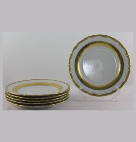 Набор тарелок 19 см 6 шт  Bohemia Porcelan Moritz Zdekauer 1810 s.r.o. "Анжелика /Золотая лента" / 013623
