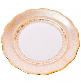 Набор тарелок 23 см 6 шт глубокие  МаМ декор "Фредерика /Золотые листики на бежевом" / 110144