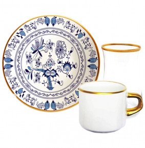Набор чайно-кофейный на 6 персон 18 предметов  Toygar "Синий узор" / 285520