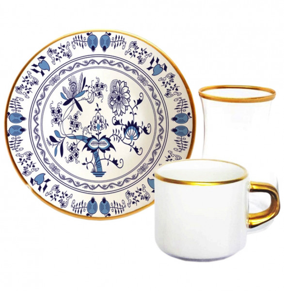 Набор чайно-кофейный на 6 персон 18 предметов  Toygar &quot;Синий узор&quot; / 285520