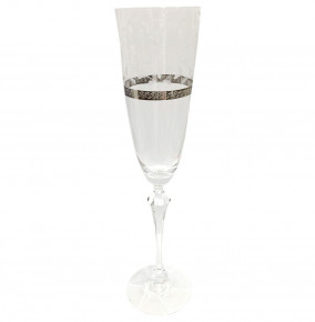 Бокал для шампанского 200 мл 1 шт  Crystalex CZ s.r.o. "Элизабет /Лепестки /Платиновый кант" / 091432