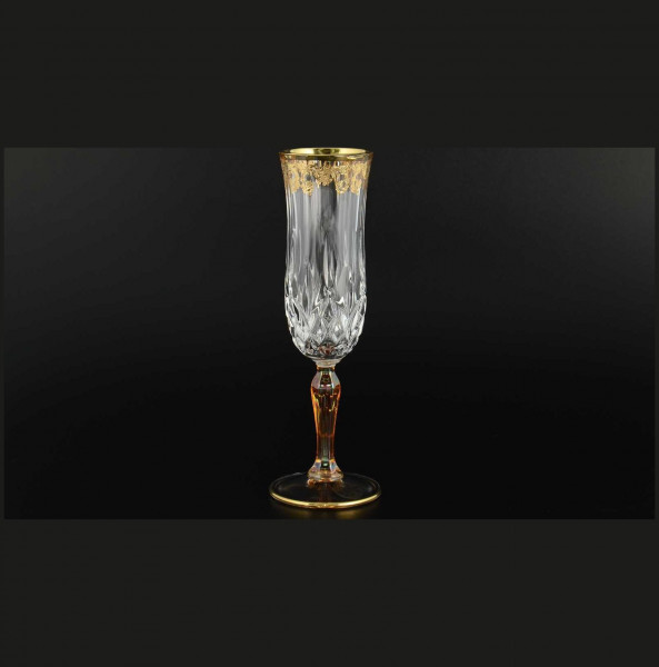 Бокалы для шампанского 6 шт  RCR Cristalleria Italiana SpA &quot;Timon /Аврора золото&quot; / 101069