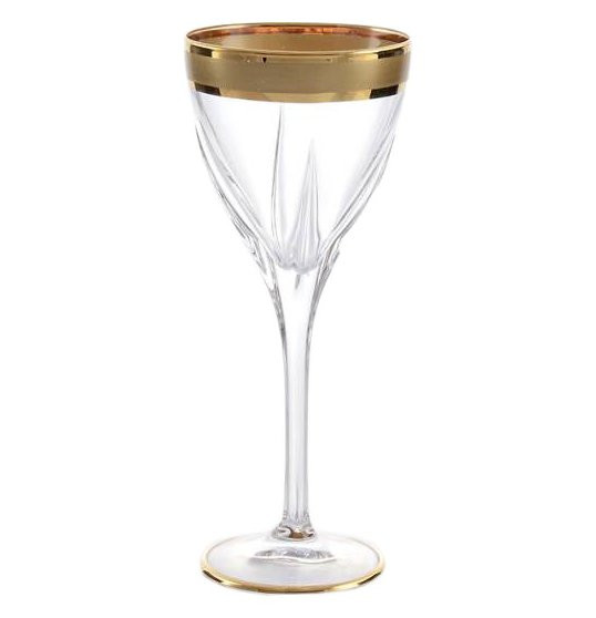 Бокалы для белого вина 210 мл 6 шт  RCR Cristalleria Italiana SpA &quot;Фьюжн /Матовая полоса /золото&quot; / 146747