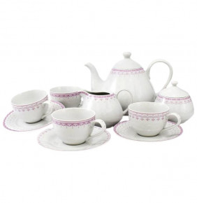 Чайный сервиз на 4 персоны 11 предметов  Leander "Hyggelyne /Розовые узоры" / 158496