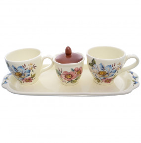 Набор для чая на 2 персоны 4 предмета  Artigianato Ceramico by Caroline "Artigianato ceramico /Весенние лепестки" / 171702