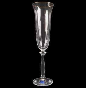 Бокалы для шампанского 190 мл 2 шт  Crystalex CZ s.r.o. "Анжела /Оптика /Отводка золото"** / 111959