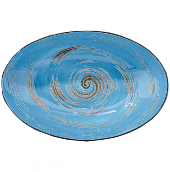 Салатник 25 х 16,5 х 6 см овальный голубой  Wilmax &quot;Spiral&quot; / 261677