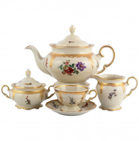 Чайный сервиз на 6 персон 15 предметов  МаМ декор "Болеро /Мелкие цветы" / 118587