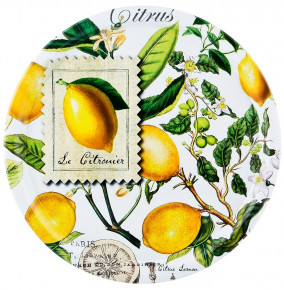 Поднос сервировочный 40 х 2 см круглый "Agness /Итальянские лимоны" / 195966