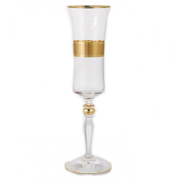 Бокалы для шампанского 190 мл 6 шт  UNION GLASS &quot;Грация /Матовая полоса /золото&quot; / 125934