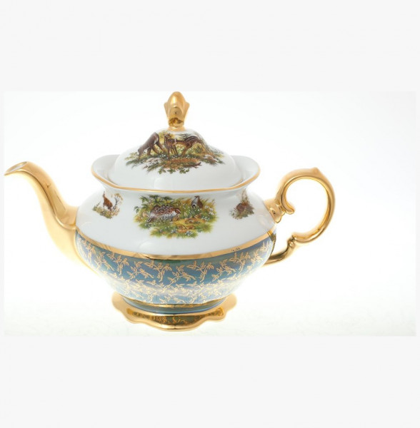 Заварочный чайник 1,2 л  Sterne porcelan &quot;Фредерика /Охота зеленая&quot; (с дырочками) / 137717