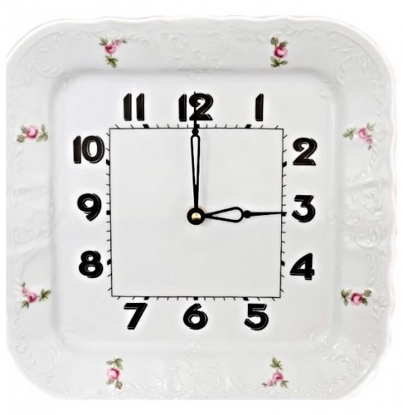 Часы настенные 26 см квадратные  Thun &quot;Бернадотт /Полевой цветок&quot; / 062167