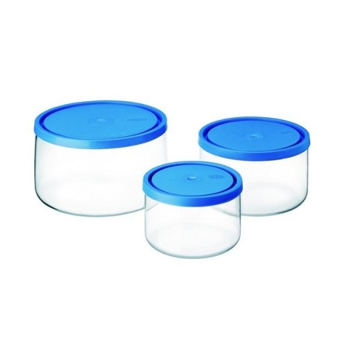 Набор контейнеров для хранения 3 предмета (0,4 л + 0,8 л  +1,5 л) с пластиковыми крышками &quot;Simax&quot; / 135926