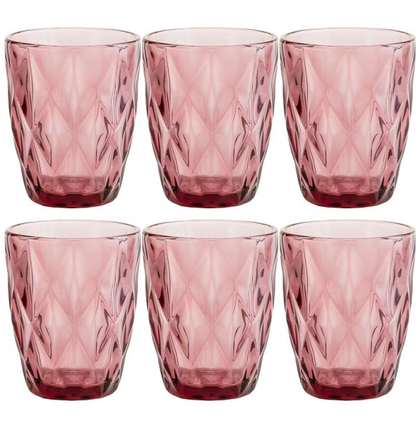 Стаканы для виски 240 мл 6 шт розовые  LEFARD &quot;Ромбо /Muza color&quot; / 203075