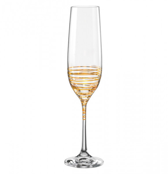 Бокалы для шампанского 190 мл 6 шт  Crystalex CZ s.r.o. &quot;Виола /Золотая спираль /8441&quot; / 282356