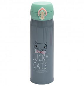 Термос серый  Royal Classics "Lucky cats" / 223726
