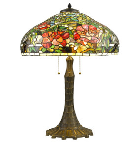 Лампа настольная 3 рожковая  Velante "Tiffany" Маки / 304444