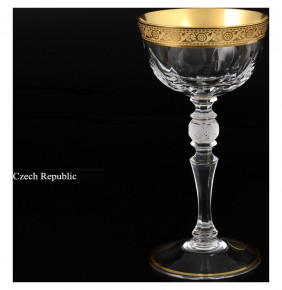 Бокалы для мартини 200 мл 6 шт  Crystalite Bohemia "Джесси /Золото" 2 / 010001