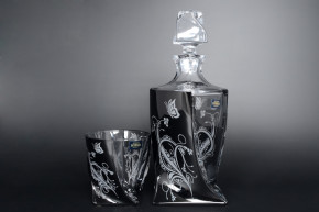 Набор для виски 7 предметов (графин 850 мл + 6 стаканов по 340 мл)  Crystalite Bohemia "Квадро /48195" / 046330