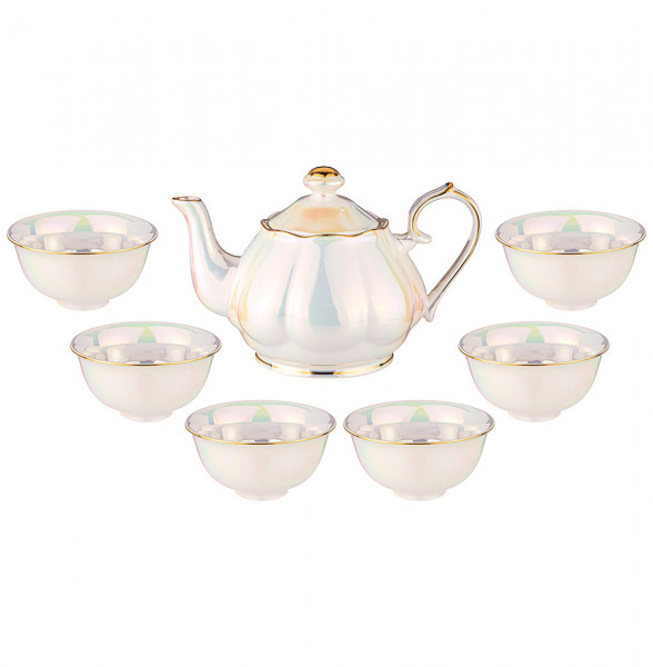 Чайный набор 7 предметов (заварочный чайник 1,2 л + 6 пиал по 250 мл)  LEFARD &quot;Pearl&quot; / 236146