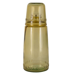 Бутылка для воды 1 л со стаканом на 220 мл коричневая  SAN MIGUEL "Natural  Water" / 292082