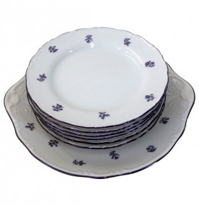 Набор для торта 7 предметов  Thun "Офелия /Мелкие синие цветы" / 232257