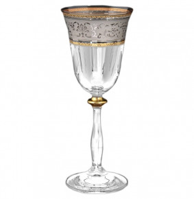 Бокалы для белого вина 185 мл 6 шт  Bohemia "Анжела /Платина в золотой оправе" E-V / 108838