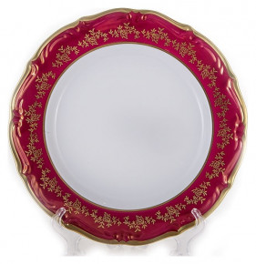 Набор тарелок 25 см 6 шт  Bavarian Porcelain "Мария-Тереза /Барокко Красный" / 133760