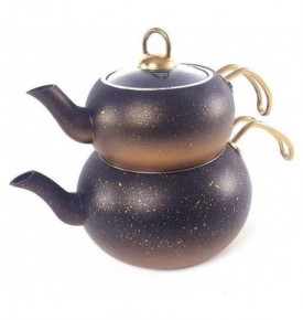 Набор чайников 2 предмета (1,6 л; 3 л) антипригарное покрытие чёрная медь  O.M.S. Collection "TEAPOT SETS" / 284127