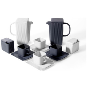 Кофейный сервиз на 2 персоны 6 предметов серый  Cmielow Design Studio "SYSTEM" / 163461