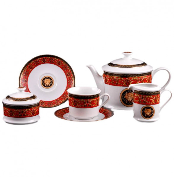 Чайный сервиз на 6 персон 15 предметов  Leander &quot;Сабина /Версаче /Красная лента&quot; / 159109