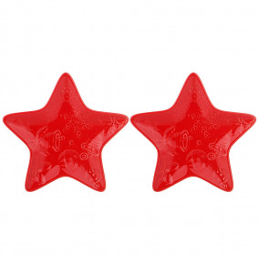 Набор тарелок 14 см 2 шт Звезда  LEFARD "Celebration /Красный" / 268823