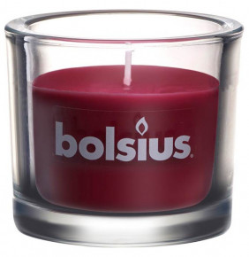 Свеча 8 х 9,2 см в стекле тёмно-красная "Classic /Bolsius" (время горения 29 ч) / 278262