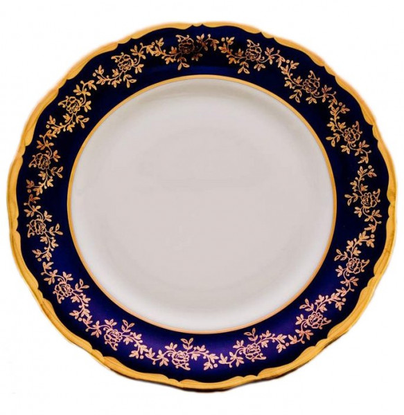Набор тарелок 19 см 6 шт  Bavarian Porcelain &quot;Фредерика /Кобальт /Золотые листики&quot; / 061723
