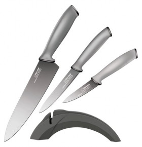 Набор кухонных ножей 4 предмета с точилкой  Rondell "Kroner" / 117164