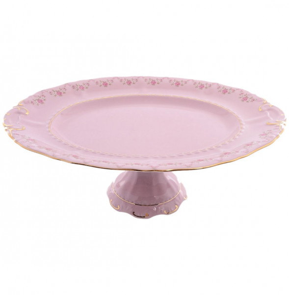 Блюдо 36 см овальное н/н  Leander &quot;Соната /Розовый цветок&quot; розовая / 149800