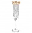Бокалы для шампанского 190 мл 6 шт  Crystalite Bohemia &quot;Анжела /Оптика /Золотые листики&quot; V-D / 125724