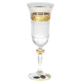 Бокалы для шампанского 150 мл 6 шт  Max Crystal "Хрусталь /Золотые окошки" / 132709