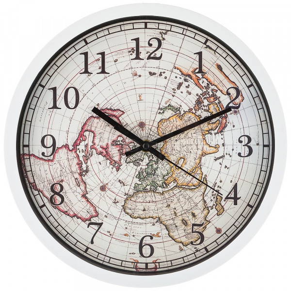 Часы настенные 31 см кварцевые  LEFARD &quot;WORLD MAP&quot; / 197434