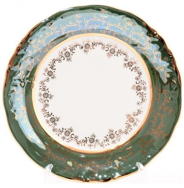 Набор тарелок 19 см 6 шт  Sterne porcelan &quot;Фредерика /Золотые листья на зелёном&quot; / 128781